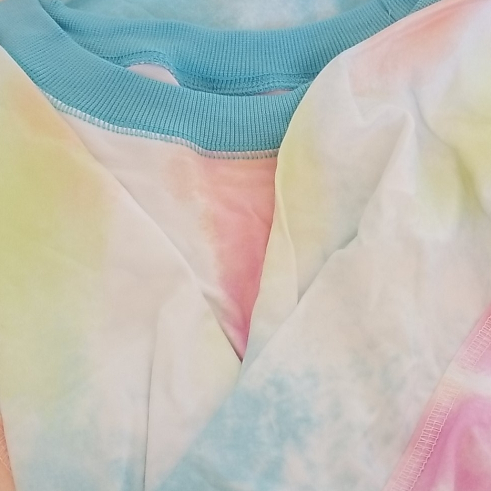 SUPER CUTE BLUE TIE DYE PAJAMAS SHORT SET NEW - Picture 5 of 5
